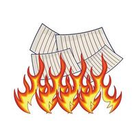 illustratie van brandend brand vector