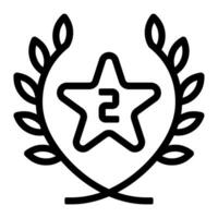 zilver medailles prijs icoon of logo illustratie schets zwart stijl vector