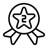 zilver medailles prijs icoon of logo illustratie schets zwart stijl vector