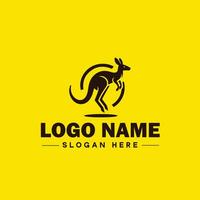 kangoeroe logo en icoon symbool schoon vlak modern minimalistische logo ontwerp bewerkbare vector