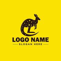 kangoeroe logo en icoon symbool schoon vlak modern minimalistische logo ontwerp bewerkbare vector