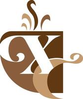 xc brief koffie winkel logo ontwerp bedrijf concept vector