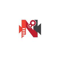 n alfabet films logo ontwerp concept vector