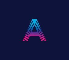 een alfabet technologie logo ontwerp concept vector