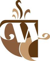 wc brief koffie winkel logo ontwerp bedrijf concept vector