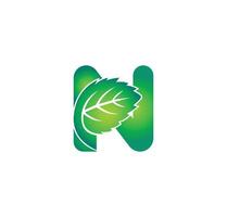 n alfabet natuur logo ontwerp concept vector