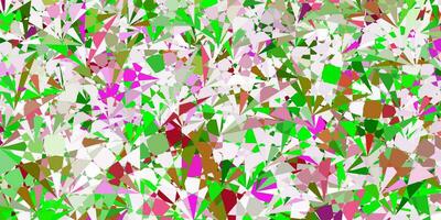 lichtroze, groen vectormalplaatje met driehoeksvormen. vector