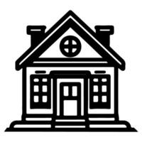 ai gegenereerd huis vlak icoon voor apps en websites, huis symbool teken zwart schets logo vector