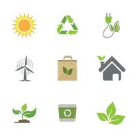 eco groen energie icoon ontwerp illustratie vector