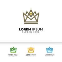 creatieve kroon logo vector sjabloon. lineaire kroon pictogram vector ontwerp