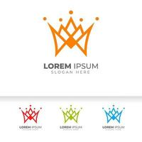 creatieve kroon logo vector sjabloon. lineaire kroon pictogram vector ontwerp