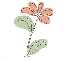 hand- getrokken bloem in een doorlopend lijn. abstract minimalistisch vormen. bewerkbare beroerte vector illustratie voor icoon, logo, label. gelukkig moeder, Dames, Valentijnsdag dag
