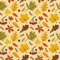 herfst bladeren naadloos patroon behang beeld vector