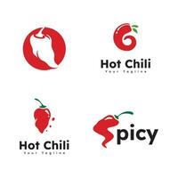 pittig Chili logo vector, rood peper logo icoon sjabloon vector