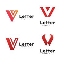 v brief logo business sjabloon vector pictogram