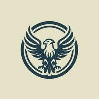 gemakkelijk logo van een adelaar verspreiden haar Vleugels, wijnoogst stijl vector