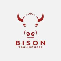 bizon hoofd logo ontwerp vector sjabloon