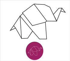 origami dieren vector illustratie. dier origami papier. papier kunst illustratie. origami icoon reeks patroon