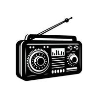 retro radio geïsoleerd Aan wit, vector silhouet