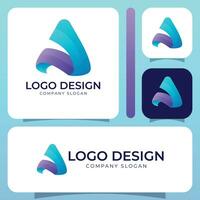 een logo ontwerp met een blauw en Purper Golf vector