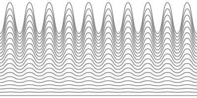 een verzameling van golvend zigzag horizontaal kronkelig lijnen, naadloos grenzen, en glad en hoekig grafisch ontwerp elementen reeks Aan een wit achtergrond. vector