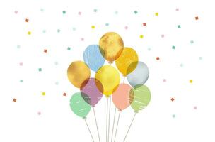 hand- getrokken ballon illustratie kaarten voor uitnodiging, verjaardag vector