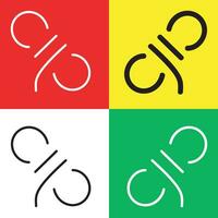 touw vector icoon, schets stijl icoon, van avontuur pictogrammen verzameling, geïsoleerd Aan rood, geel, wit en groen achtergrond.