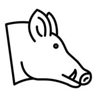 wild varken vector icoon, lineal stijl icoon, van dier hoofd pictogrammen verzameling, geïsoleerd Aan wit achtergrond