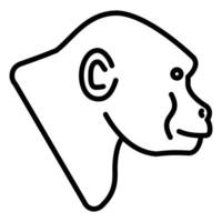 gorilla vector icoon, lineal stijl icoon, van dier hoofd pictogrammen verzameling, geïsoleerd Aan wit achtergrond
