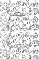 hand- getrokken kawaii kleur boek illustratie vector