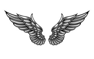 vector engel vleugel tatoeëren illustratie