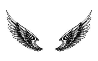 vector engel vleugel tatoeëren illustratie