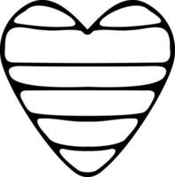 een hart vormig zwart en wit tekening van een strepen vector