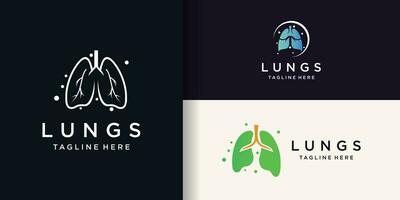 longen zorg logo ontwerp bundel met creatief concept premie vector