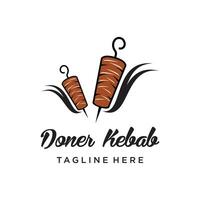 doner kebab logo ontwerp met creatief uniek premie vector