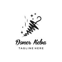 doner kebab logo ontwerp met creatief uniek premie vector