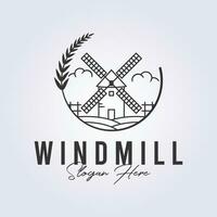 gemakkelijk minimalistische windmolen logo sjabloon ontwerp, vector illustratie windmolen icoon ontwerp