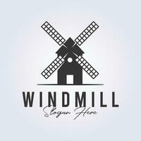 gemakkelijk klassiek windmolen logo ontwerp, vector illustratie sjabloon ontwerp