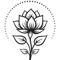 schets lotus bloem tatoeëren stijl vector