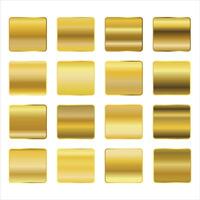 goud helling structuur pak. glimmend gouden metaal folie helling set, vector illustratie