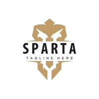 spartaans logo, barbaar krijger insigne ontwerp gemakkelijk silhouet spartaans oorlog helm vector