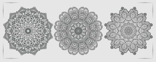 vector luxe mandala sjabloon achtergrond en sier- ontwerp voor kleur bladzijde, groet kaart, uitnodiging, tatoeëren, bloemen mandala.