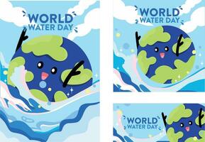 vector poster van wereld water dag evenement hand getekend s werelds Gezondheid