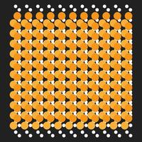abstract illustratie, zwart achtergrond en naadloos overlappende oranje-wit cirkels, vector illustratie