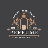 gemakkelijk minimalistische parfum logo schoonheid Product merk sjabloon parfum fles ontwerp vector