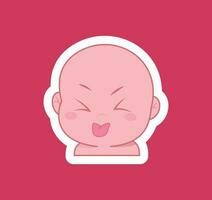 schattig tekenfilm uitdrukking emoji karakter vector ontwerp kunst voor stickers sjabloon