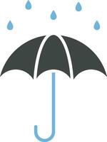 paraplu met regen druppels icoon vector afbeelding.