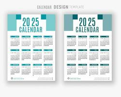 vector 2025 kalender ontwerp sjabloon voor gelukkig nieuw jaar ontwerper