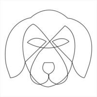 hond huisdier dier schets vector illustratie en doorlopend single lijn hand- getrokken schetsen