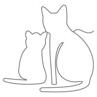kat huisdier dier single lijn kunst tekening doorlopend schets vector kunst illustratie minimalistische
